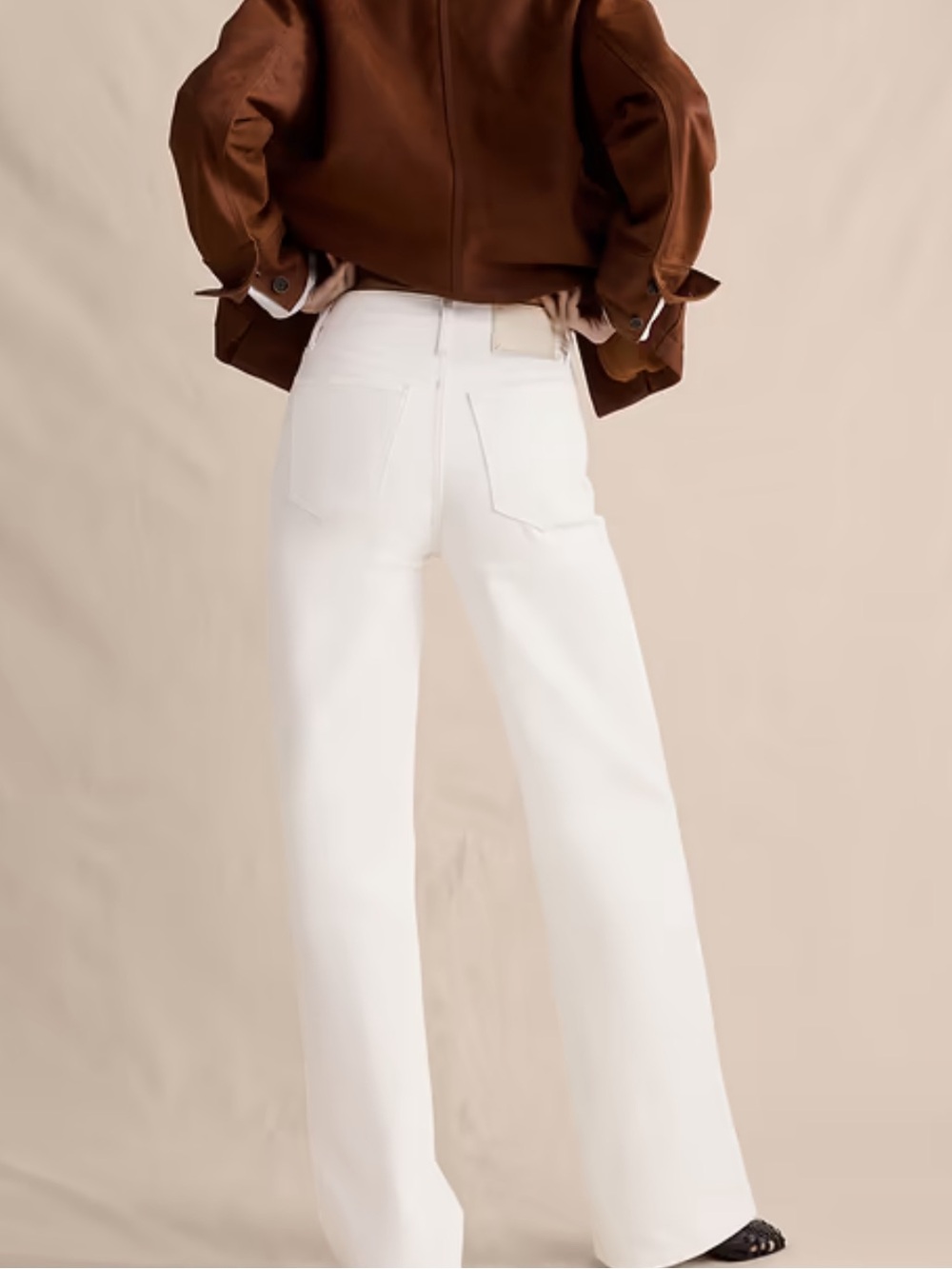 Banana Republic White Wide-Leg Jeans - long inseam